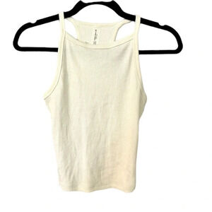 Outdoor Voices Women's Cozy Ribbed Racerback Tank in Milk Stone Size XXS NWT